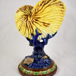 Royal Worcester Majolica Nautilus Shell & Coral Pedestal Vase - SOLD